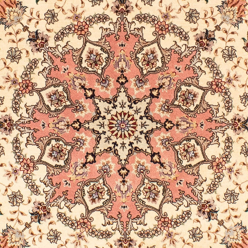 Täbriz - 50 Raj Teppich 150x150cm - Perserteppich - beige