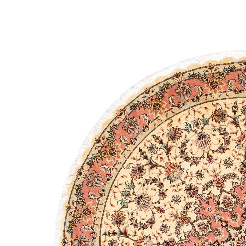 Täbriz - 50 Raj Teppich 150x150cm - Perserteppich - beige