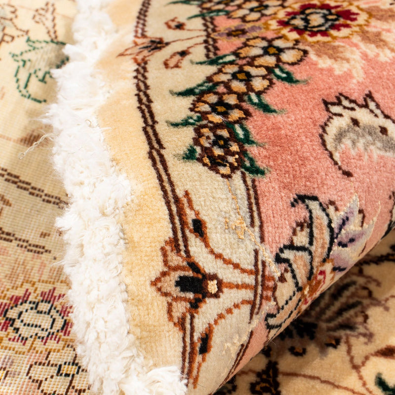 Täbriz - 50 Raj Teppich 150x150cm - Perserteppich - beige
