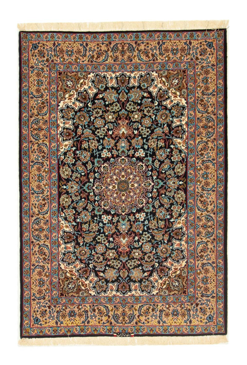 Isfahan Teppich 110x165cm - Perserteppich - schwarz