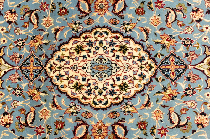 Isfahan Teppich 112x172cm - Perserteppich - hellblau