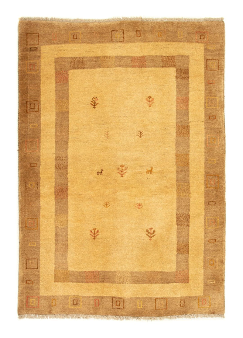 Gabbeh Persisch Teppich 121x174cm - Perserteppich Wollteppich - gold