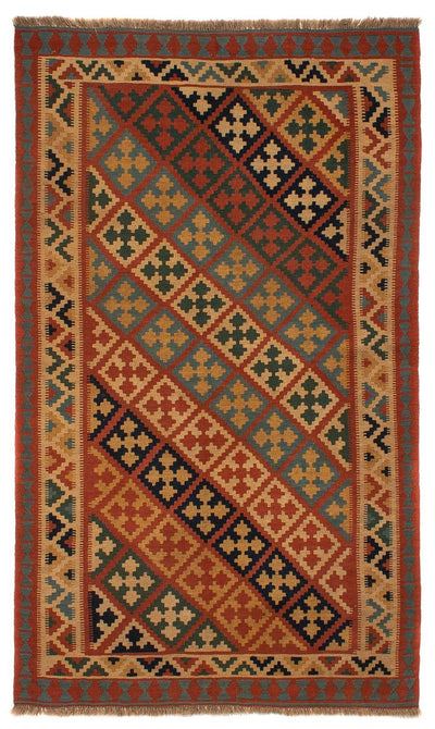 Kelim Fars Teppich 145x218cm - braun