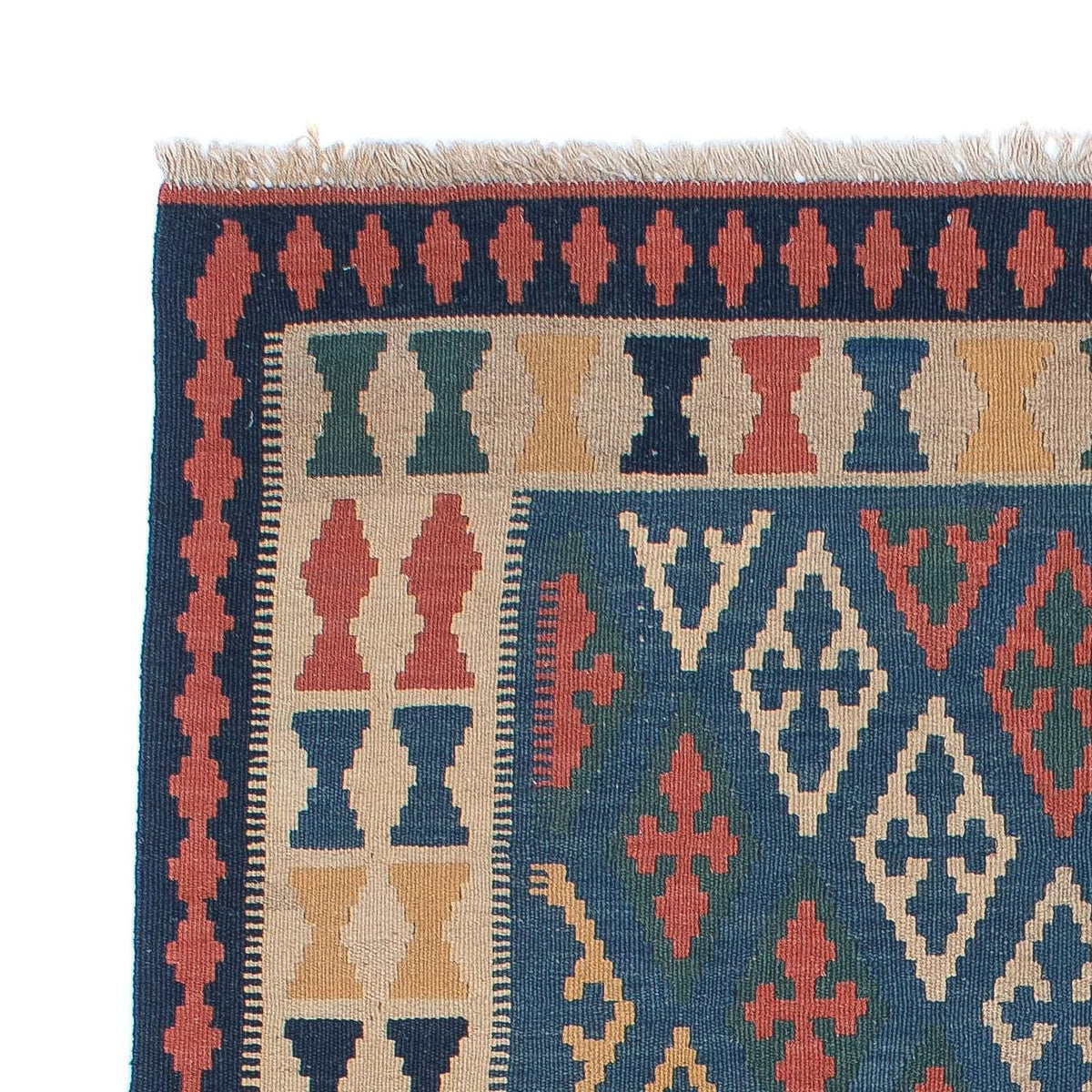 Kelim Fars Teppich 119x189cm - blau