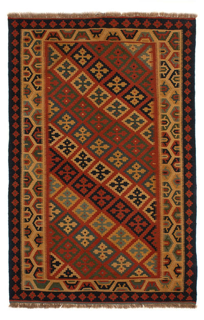 Kelim Fars Teppich 148x213cm - dunkelrot