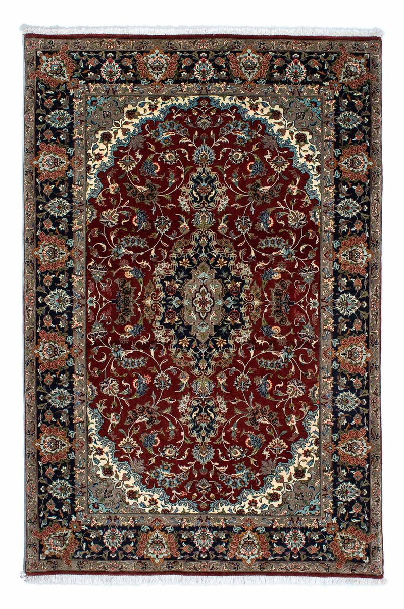 Perserteppich - Ghom 138 x 204 cm - dunkelrot