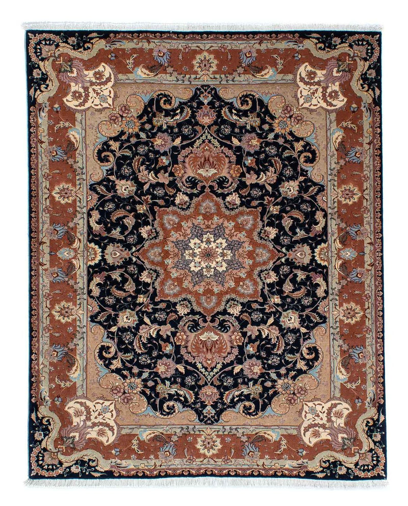Täbriz - 50 Raj Teppich 155x200cm - Perserteppich - dunkelblau