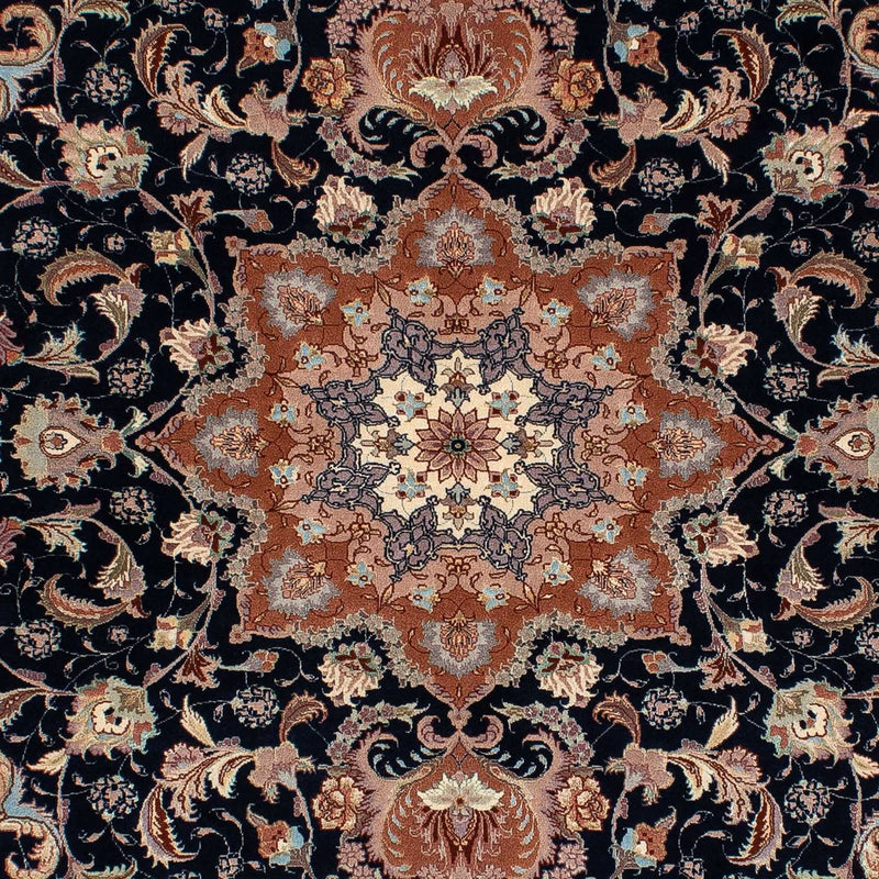 Täbriz - 50 Raj Teppich 155x200cm - Perserteppich - dunkelblau