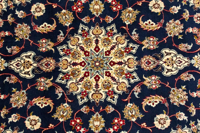 Isfahan Teppich 108x171cm - Perserteppich - dunkelblau