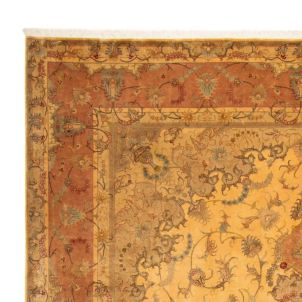 Täbriz - 50 Raj Teppich 306x398cm - Perserteppich - gold