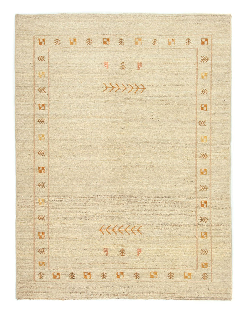 Gabbeh Persisch Teppich 147x193cm - Perserteppich Wollteppich - beige