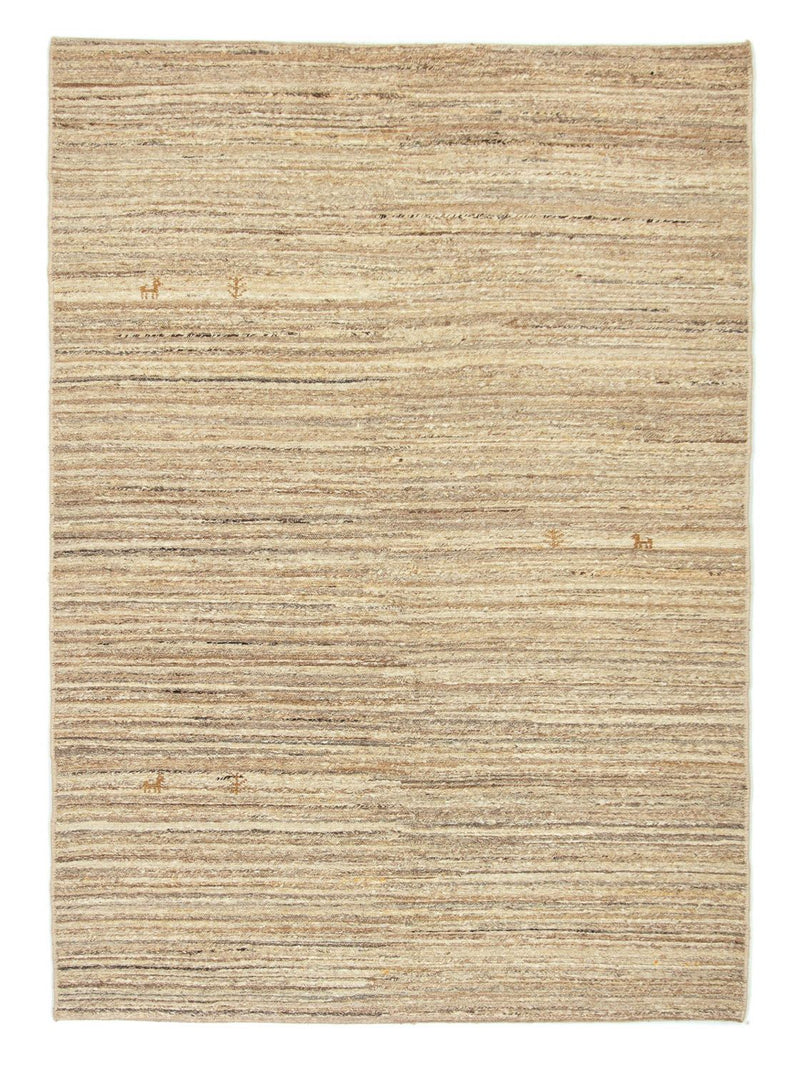 Gabbeh Persisch Teppich 142x200cm - Perserteppich Wollteppich - beige