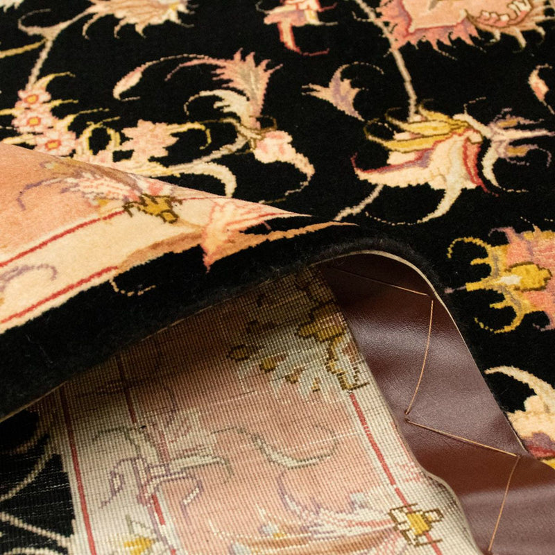 Täbriz - 50 Raj Teppich 105x154cm - Perserteppich - schwarz