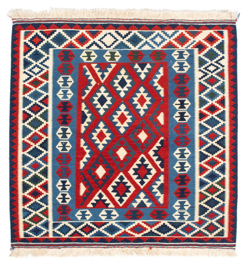 Kelim Fars Teppich 103x104cm - dunkelrot