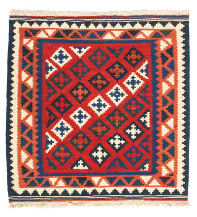 Kelim Fars Teppich 102x104cm - dunkelrot