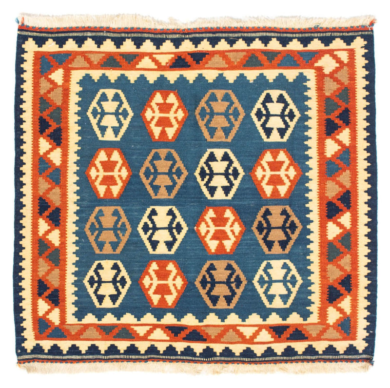 Kelim Fars Teppich 95x102cm - dunkelblau
