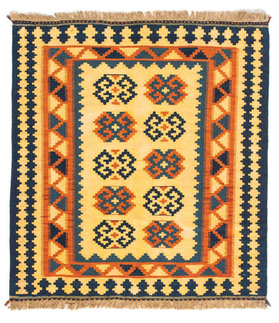 Kelim Fars Teppich 100x107cm - hellbeige