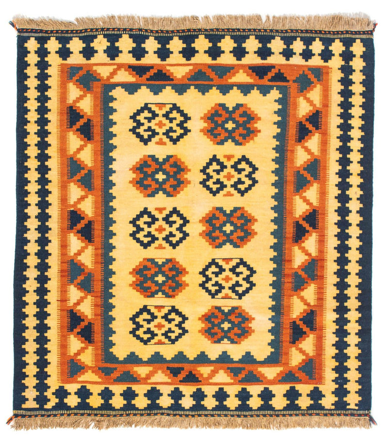 Kelim Fars Teppich 100x107cm - hellbeige