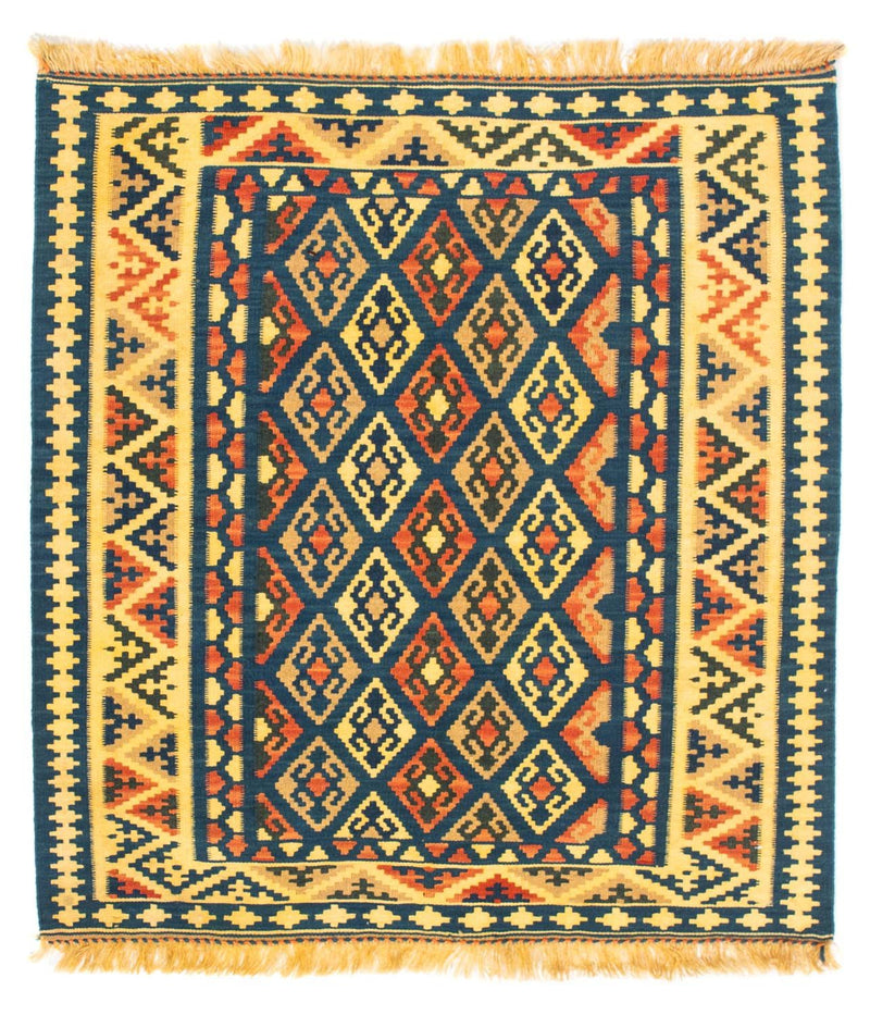 Kelim Fars Teppich 100x107cm - dunkelblau