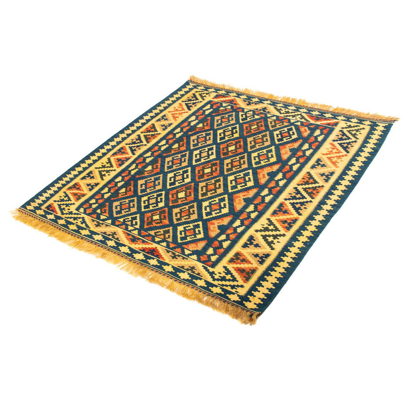 Kelim Fars Teppich 100x107cm - dunkelblau