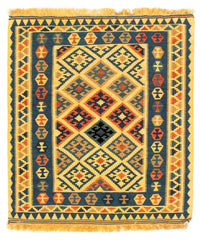 Kelim Teppich - Oriental 95 x 102 cm - gelb – product image