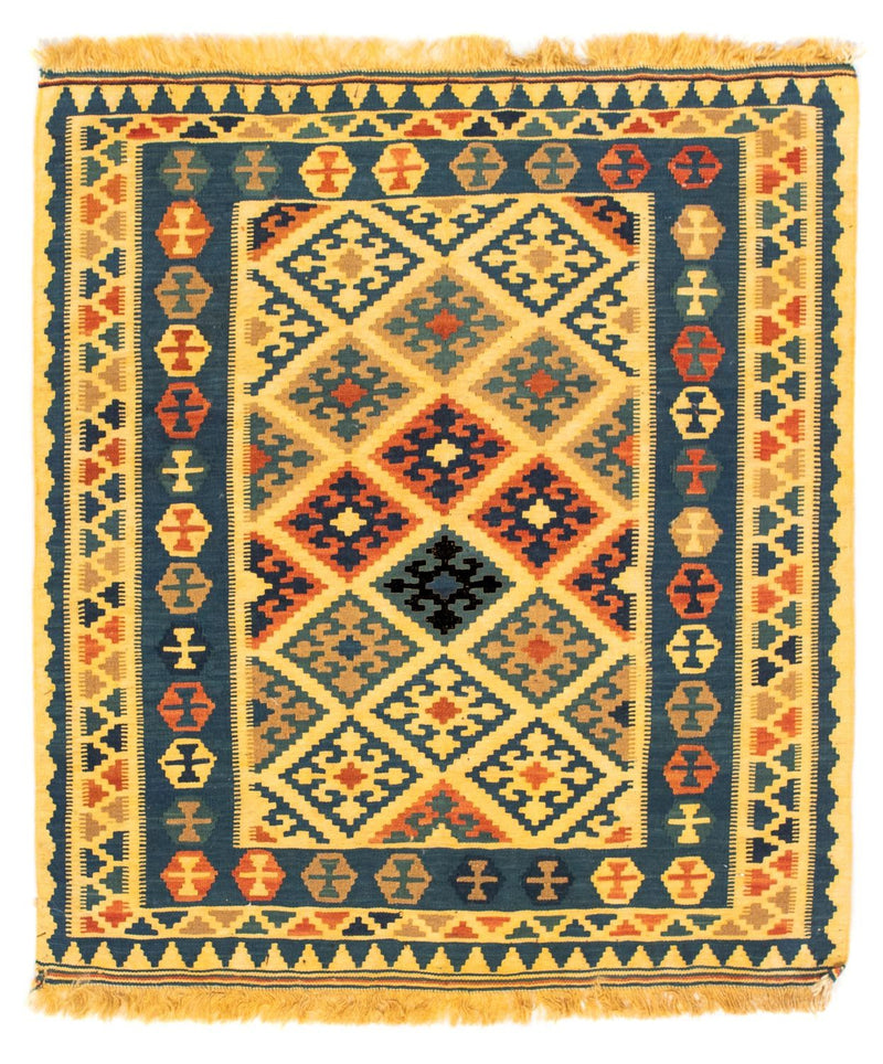 Kelim Teppich - Oriental 95 x 102 cm - gelb