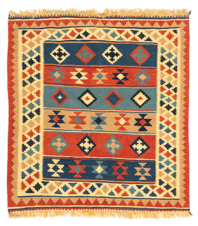 Kelim Fars Teppich 91x100cm - mehrfarbig