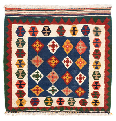 Kelim Fars Teppich 98x98cm - dunkelblau