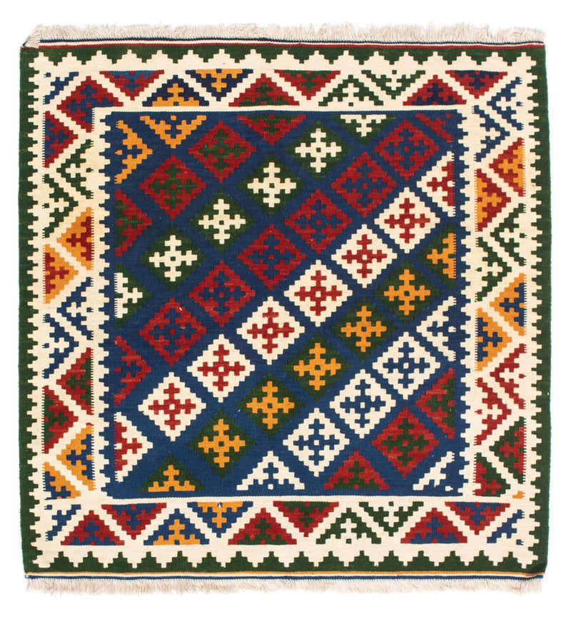 Kelim Fars Teppich 102x104cm - dunkelblau
