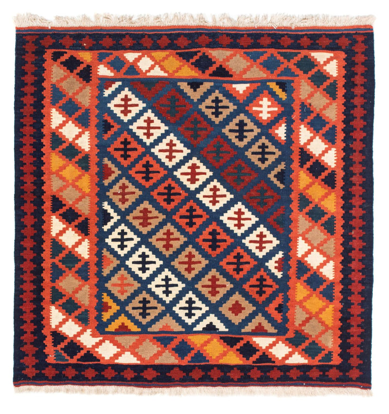 Kelim Fars Teppich 100x104cm - dunkelblau