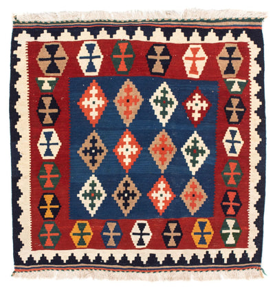 Kelim Fars Teppich 96x100cm - dunkelblau
