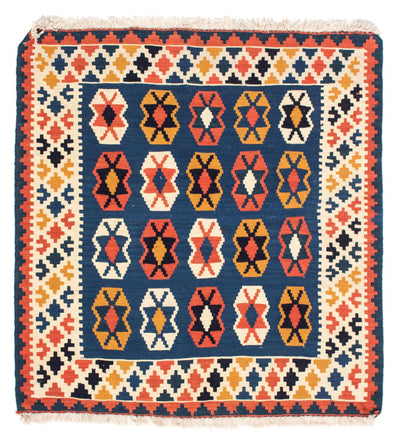 Kelim Fars Teppich 100x103cm - dunkelblau
