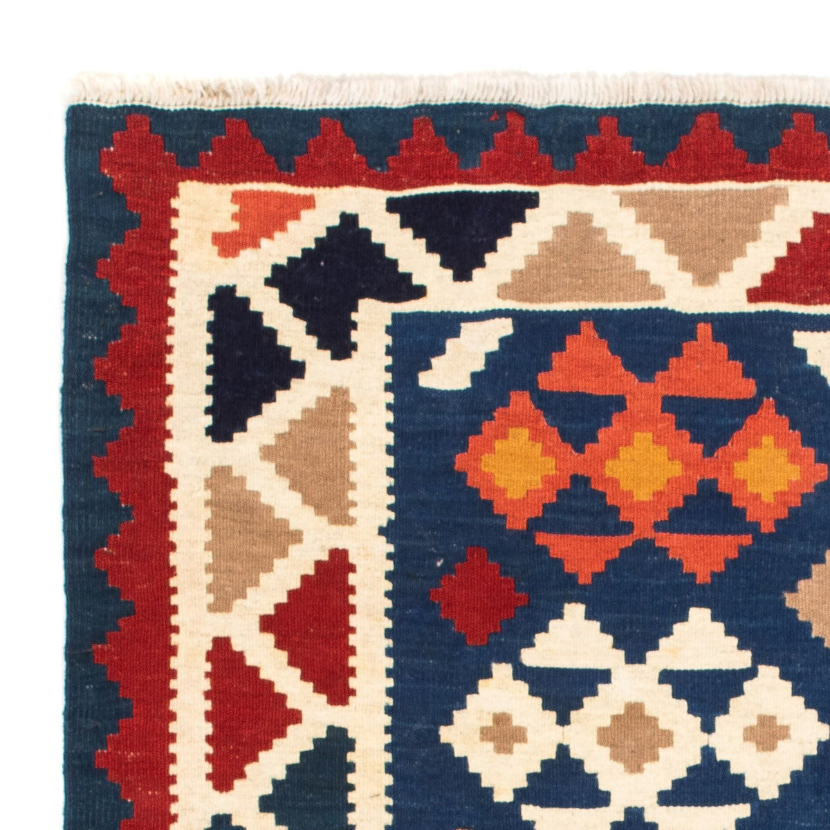 Kelim Fars Teppich 100x103cm - dunkelblau