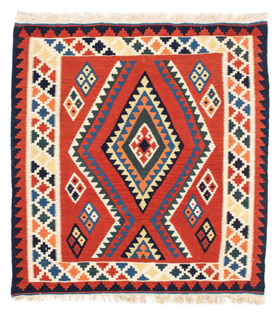 Kelim Fars Teppich 98x102cm - dunkelrot