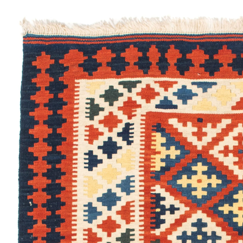 Kelim Fars Teppich 100x107cm - dunkelrot