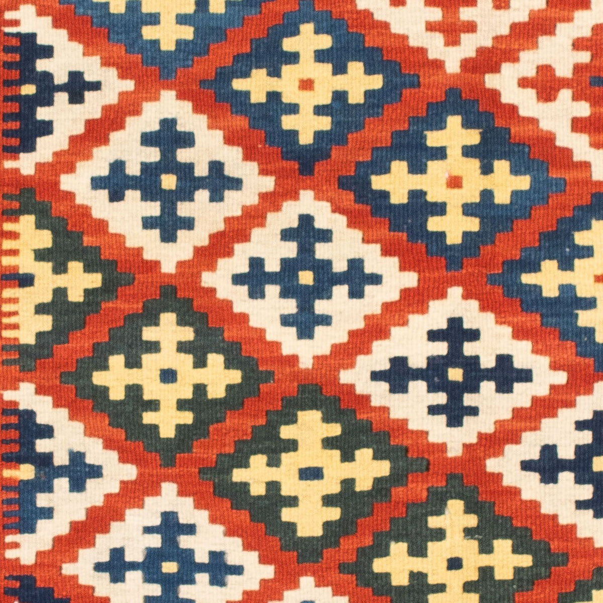 Kelim Fars Teppich 100x107cm - dunkelrot