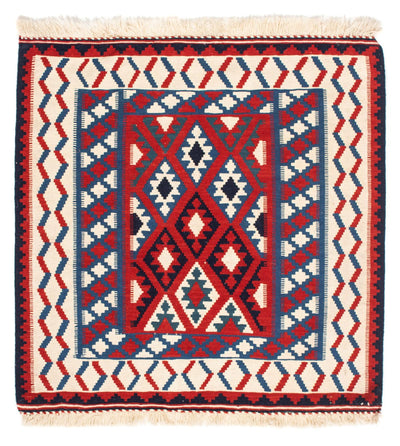 Kelim Fars Teppich 103x106cm - dunkelrot