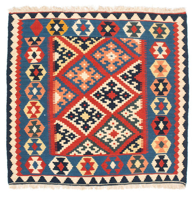 Kelim Fars Teppich 101x105cm - dunkelrot