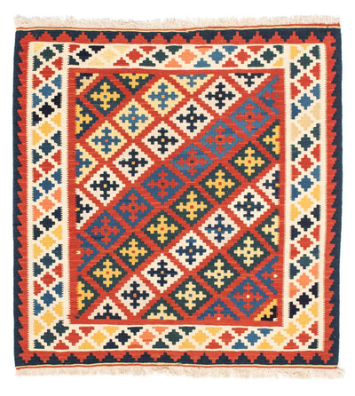Kelim Fars Teppich 102x106cm - dunkelrot