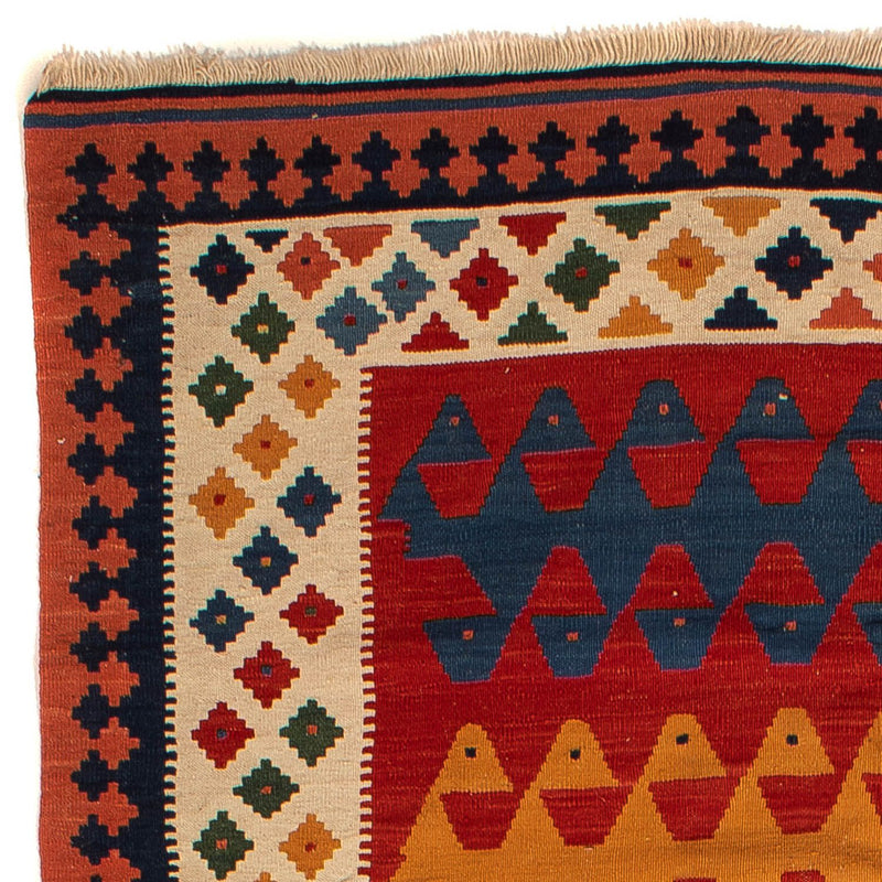 Kelim Fars Teppich 149x297cm - dunkelrot