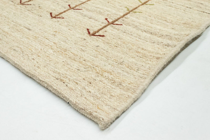 Gabbeh Persisch Teppich 101x145cm - Perserteppich Wollteppich - beige