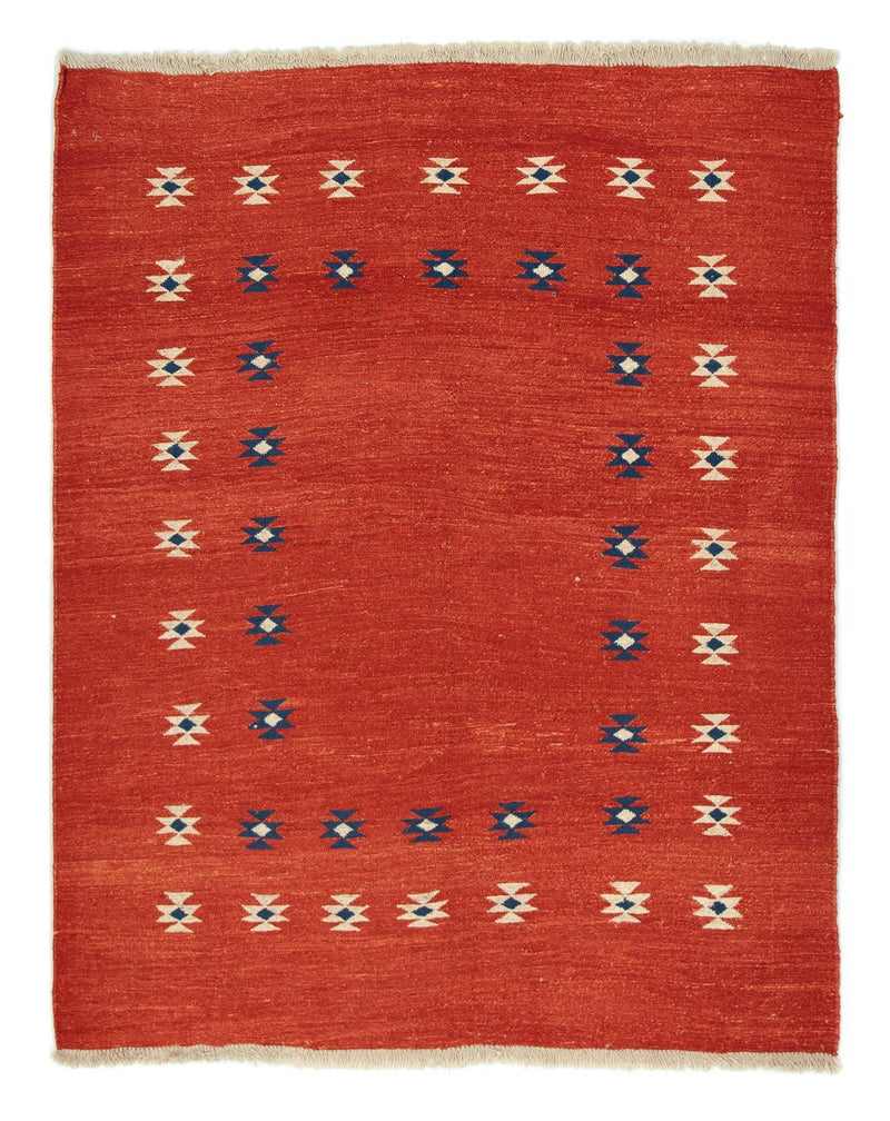 Gabbeh Persisch Teppich 152x192cm - Perserteppich Wollteppich - rot