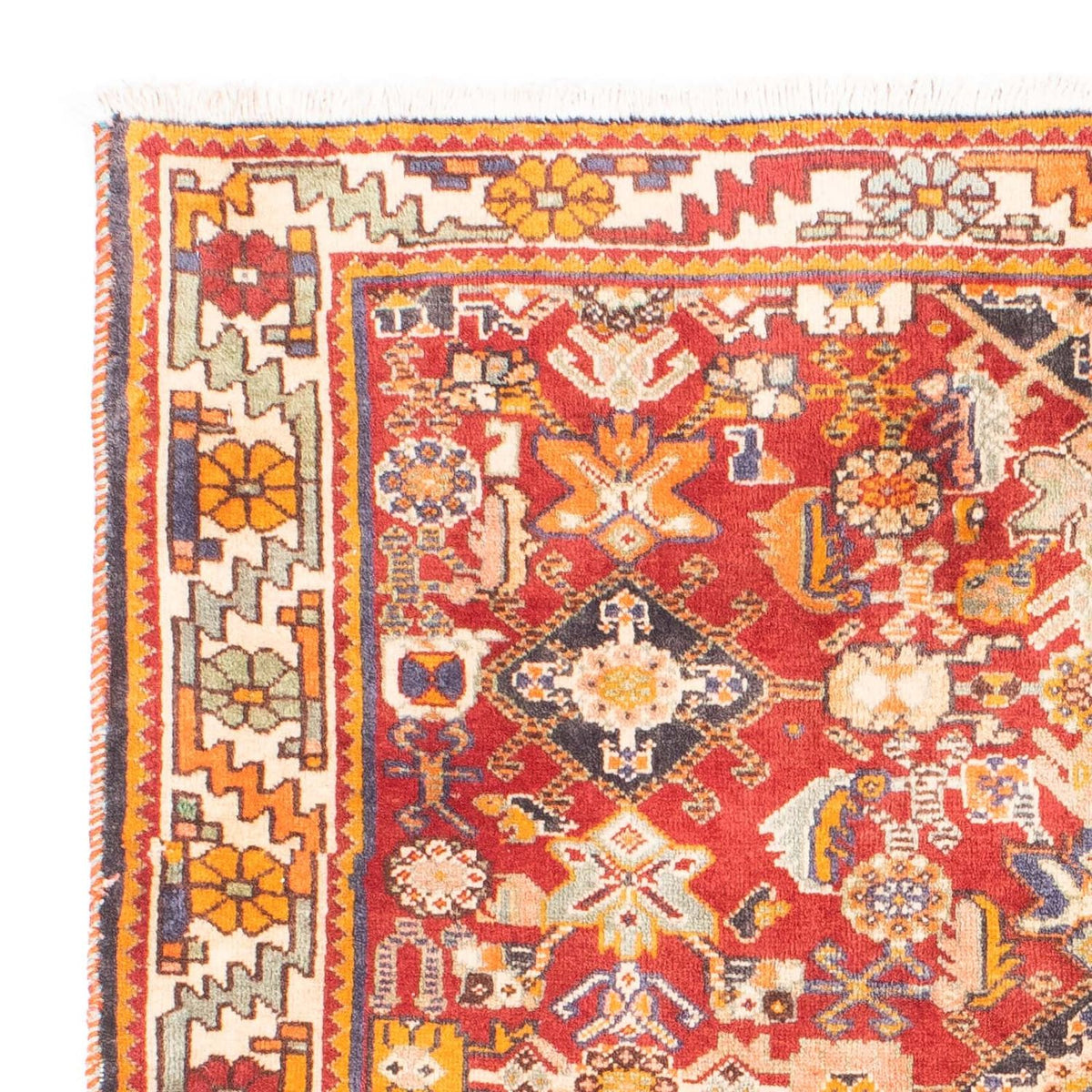 Ghashghai Teppich 105x149cm - Perserteppich - dunkelrot