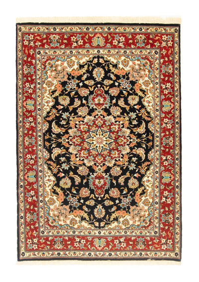 Ghom Teppich 101x147cm - Perserteppich - schwarz