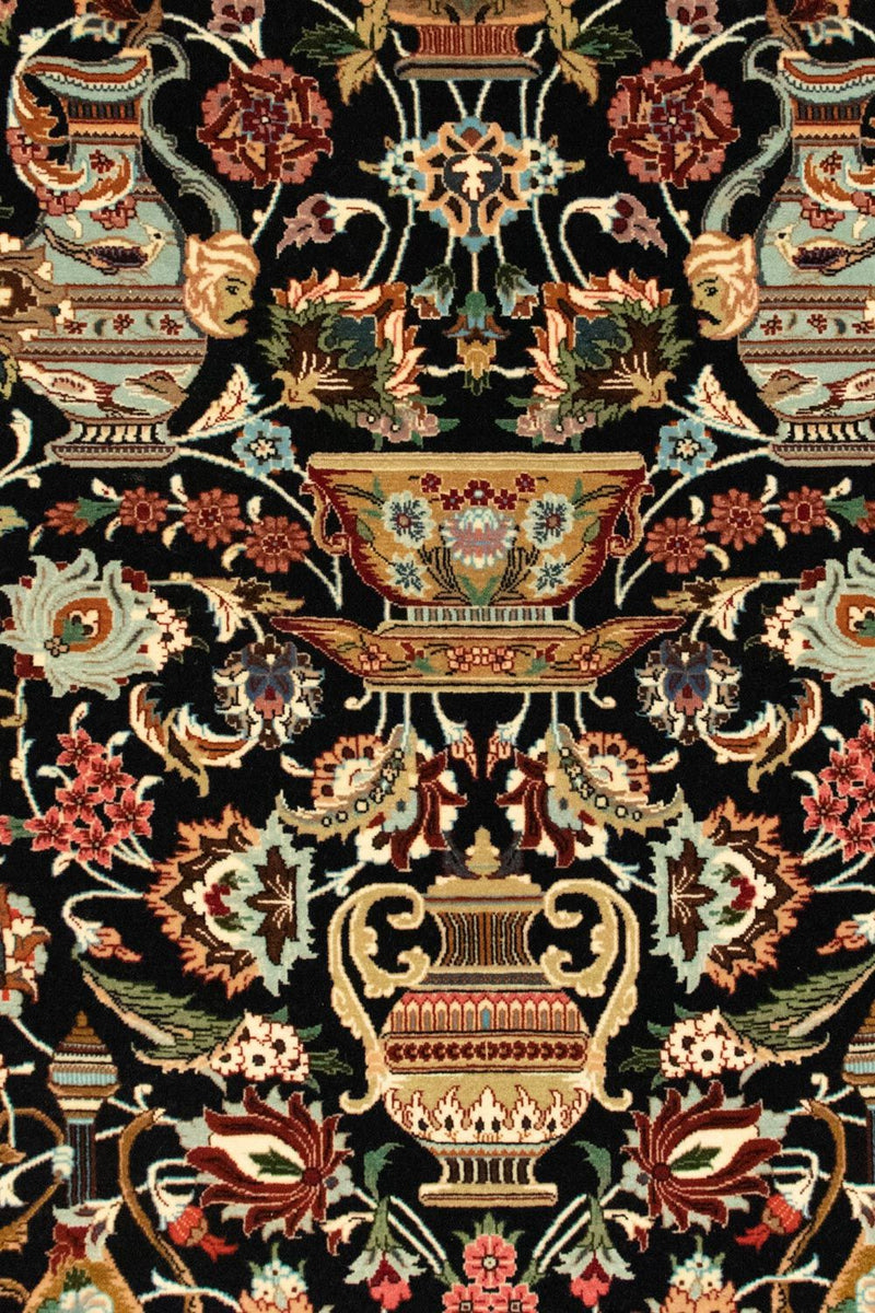 Perserteppich - Ghom 102 x 157 cm - schwarz