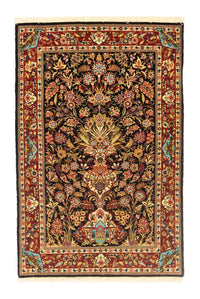 Ghom Teppich 102x156cm - Perserteppich - schwarz – product image