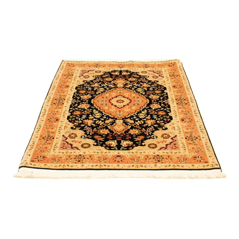 Täbriz - 50 Raj Teppich 103x155cm - Perserteppich - schwarz