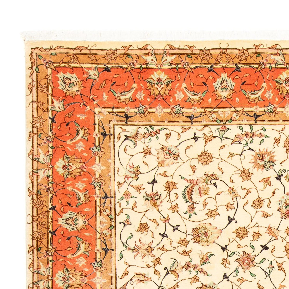 Täbriz - 50 Raj Teppich 201x281cm - Perserteppich - beige
