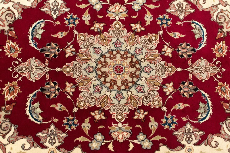 Täbriz - 50 Raj Teppich 100x152cm - Perserteppich - rot