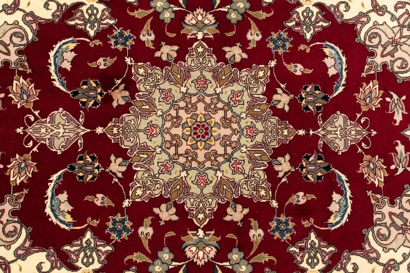Täbriz - 50 Raj Teppich 99x150cm - Perserteppich - rot